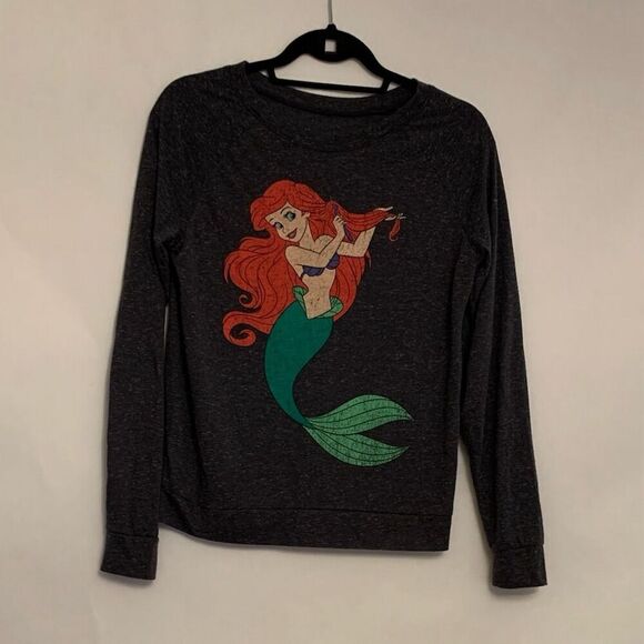 Disney The Little Mermaid Ariel Graphic Long Sleeve Top Size Small Juniors - Picture 3 of 6
